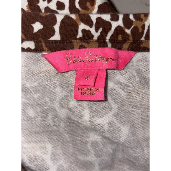 Lilly Pulitzer Jansen V- Neck Sweatshirt Chocolate My Favorite Spot Print! 💕 - Picture 6 of 9